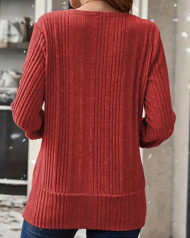 Andrea's™ | Pullover Falsch Zweiteilig Gestrickt