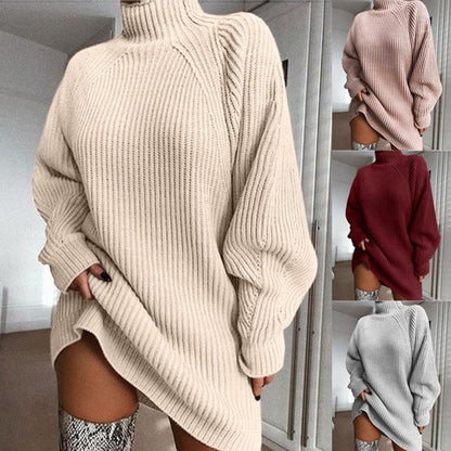 Andrea's™ | Solider Rollkragenpullover  Warmes Strickkleid