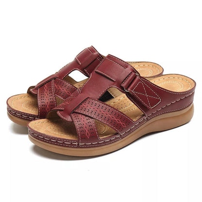 Vintage-Keilsandalen von Andrea Serena zum Hineinschlüpfen für Damen