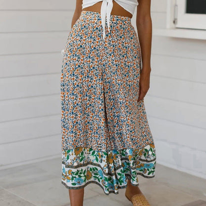Andrea Serena Hose mit Blumenmuster und geradem Bein