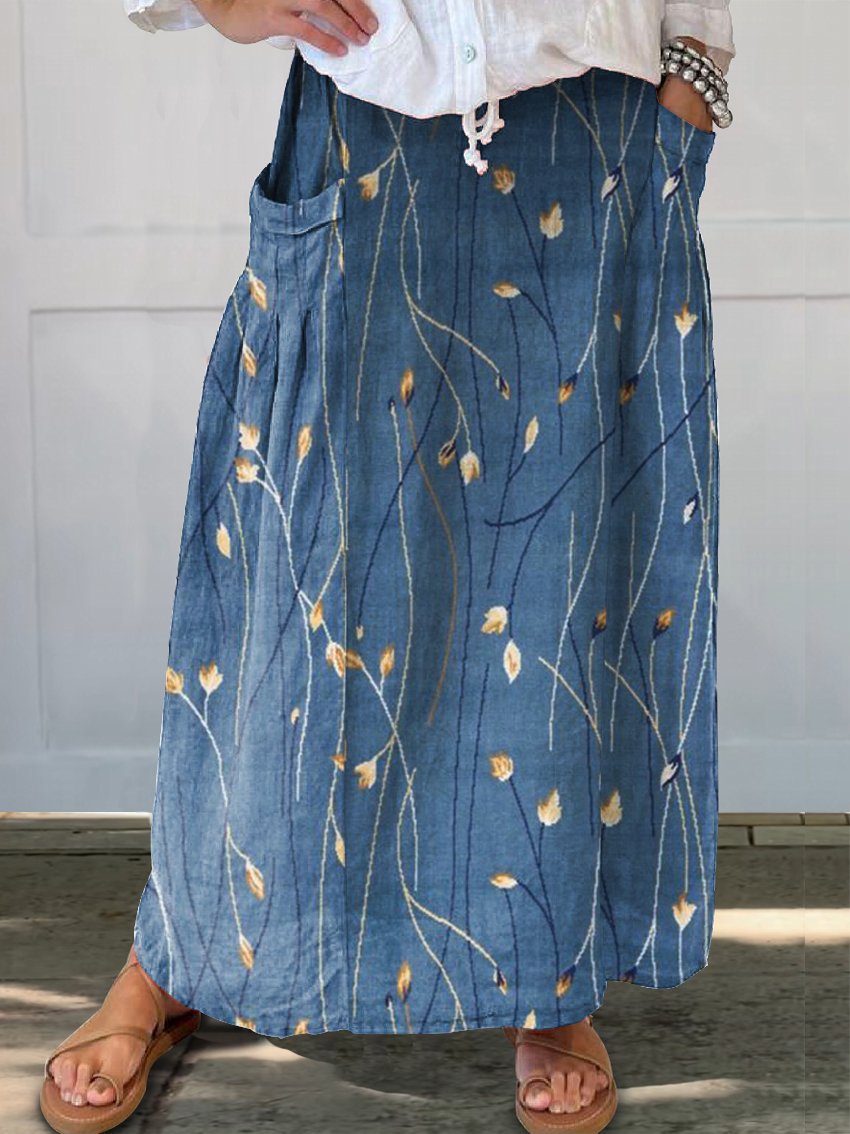 Retro-Blumenrock von Andrea Serena, Alltagsrock mit Taschen