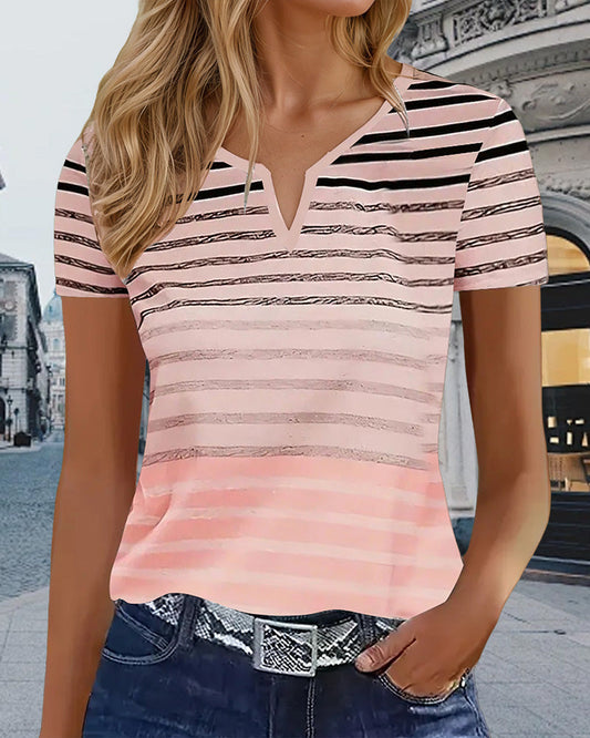 Andrea's™ | T-Shirt lässig gestreift schmal