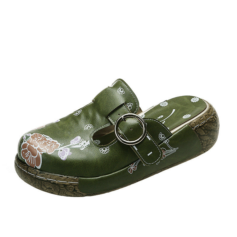 Boho Floral Andrea Serena Plateau-Clogs Sandalen