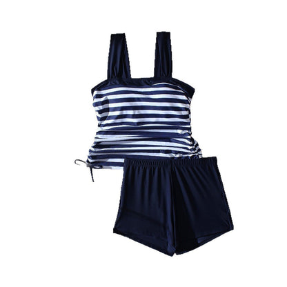 Gestreifte Bikini-Boxershorts in Übergröße von Andrea Serena