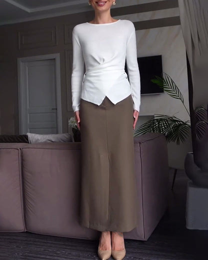 Andrea's™ | Pullover Kreuz Design Knopf Betont