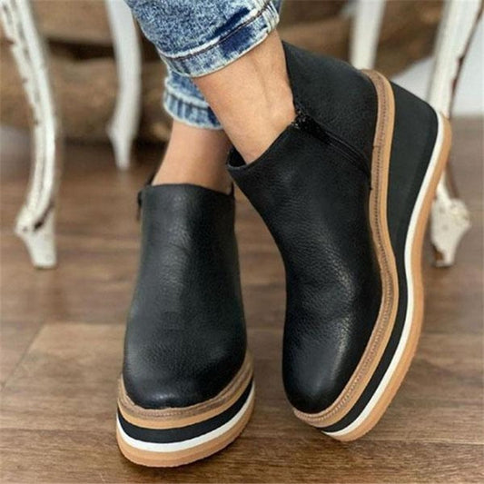 Andrea's™ | Lederschuhe, mittlerer Absatz, mit Reißverschluss