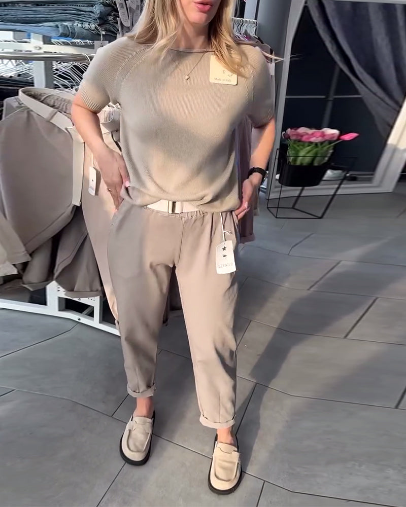 Andrea's™ | Hose einfarbig lässig gerade