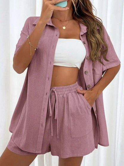 Schickes Andrea Serena Hemd- und Shorts-Set