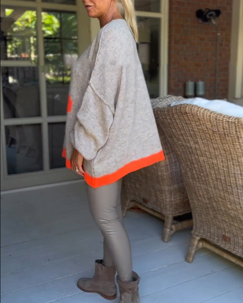 Andrea's™ | Pullover mit V-Ausschnitt und Blumenmuster