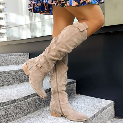 Andrea's™ | Elegante Veloursleder-Stiefel mit seitlichem Zipper – perfekt für Herbst & Winter