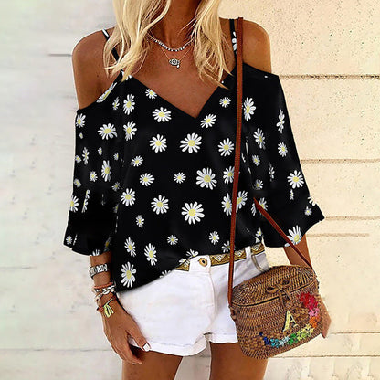 Elegante bedruckte Chiffonbluse von Andrea Serena