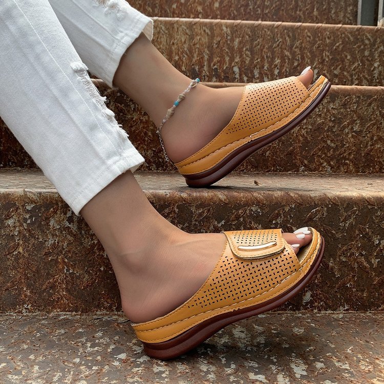 Andrea Serena Damen-Sandalen mit hohler Plateauplatte