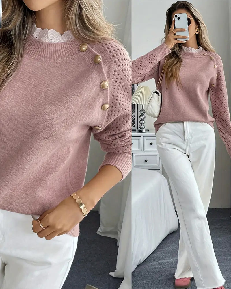 Andrea's™ | Pullover Elegante Rüsche Ausgearbeiteter Saum