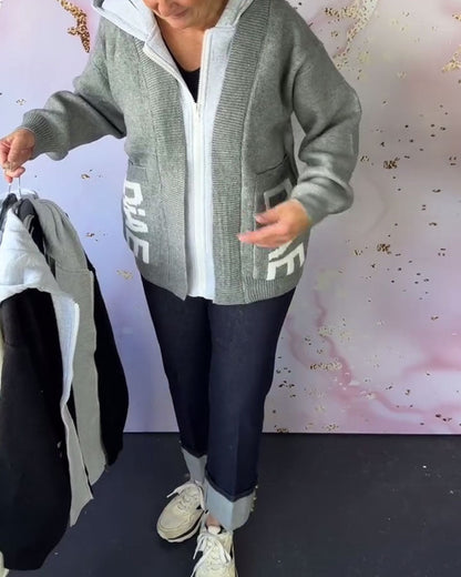 Andrea's™ | Lässiger Langärmliger Pullover-Mantel mit Buchstaben