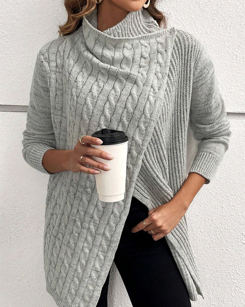 Andrea's™ | Lässiger, einfarbiger Pullover mit Schlitz
