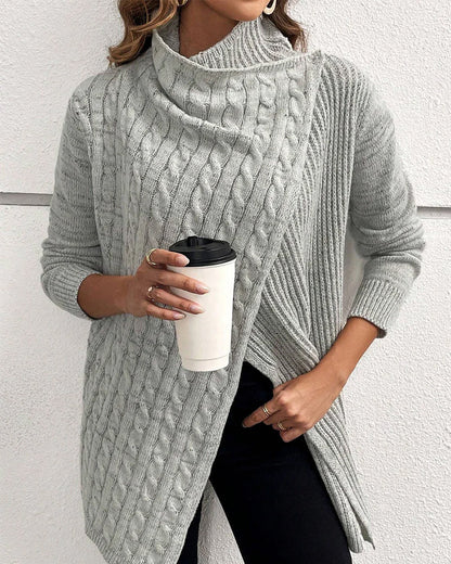 Andrea's™ | Lässiger, einfarbiger Pullover mit Schlitz