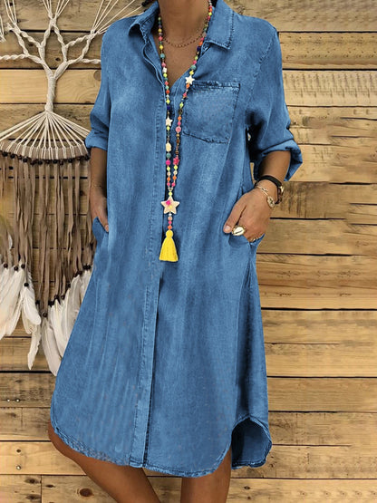 Andrea's™ | Denim Kleid mit Knopfleiste