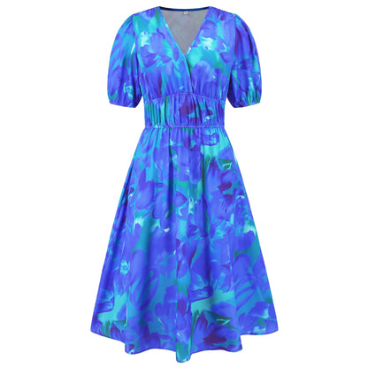 Bohemian Floral V-Ausschnitt Kleid von Andrea Serena