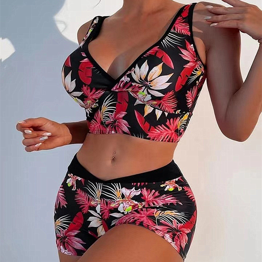 Lebhaft bedruckter Boxer-Bikini von Andrea Serena