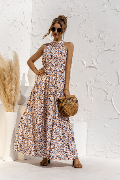 Bedrucktes Neckholder-Maxikleid von Andrea Serena