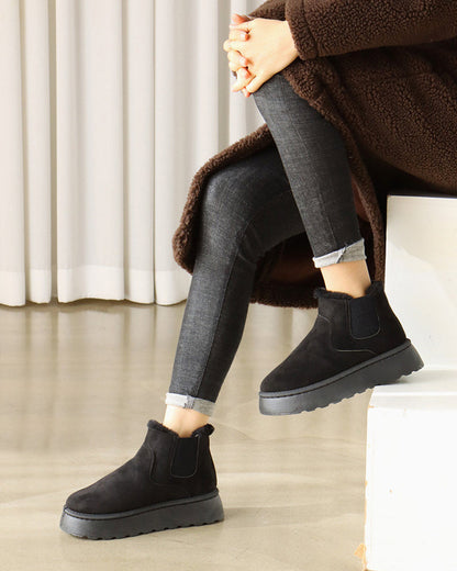 Andrea's™ | Schneestiefel in Unifarbe mit dicker Sohle