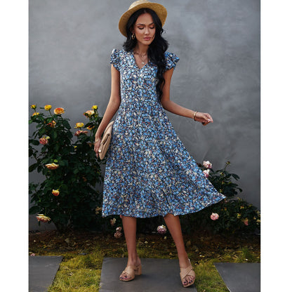 Elegantes geblümtes Midikleid von Andrea Serena