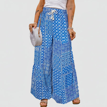 Boho-Blumenhose von Andrea Serena mit weitem Bein