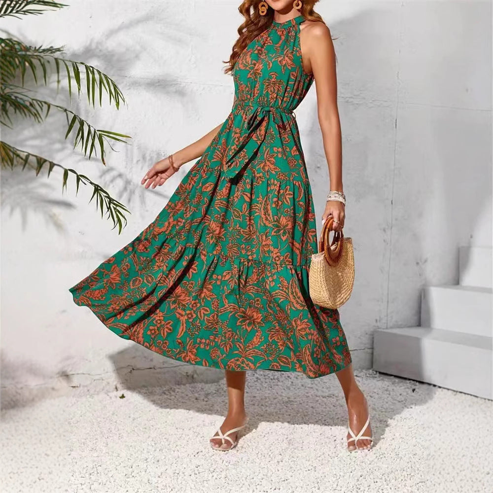 Ärmelloses Sommerkleid im Boho-Stil mit Blumenmuster von Andrea Serena