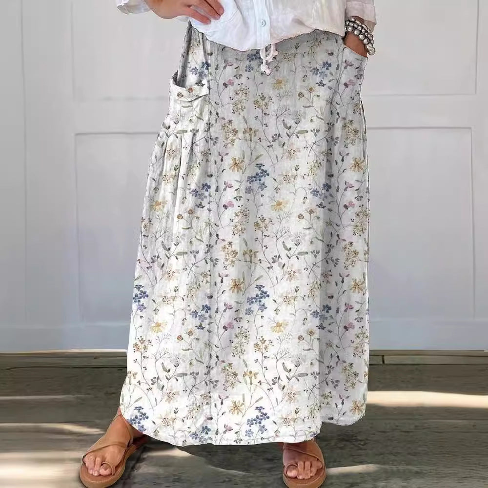 Retro-Blumenrock von Andrea Serena, Alltagsrock mit Taschen