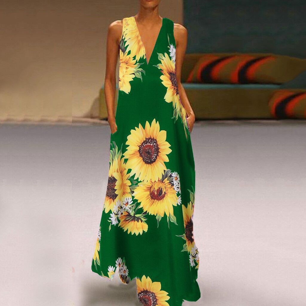 Ärmelloses Boho-Maxikleid von Andrea Serena mit Blumenmuster