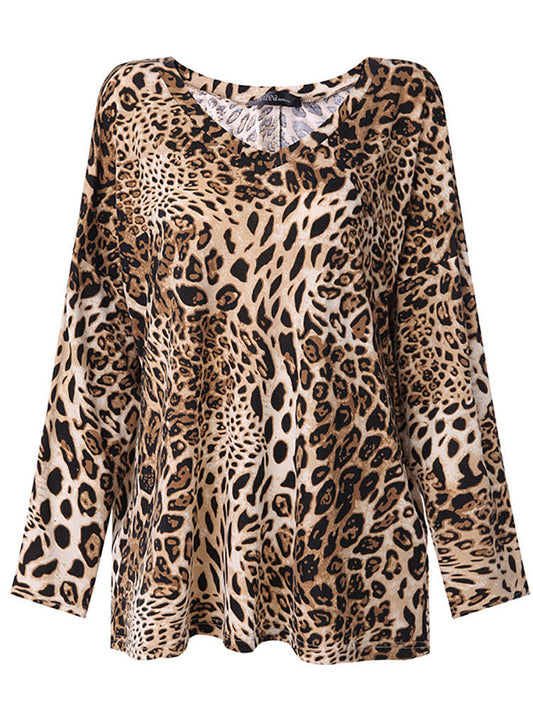 Leopardenmuster-Top mit V-Ausschnitt von Andrea Serena