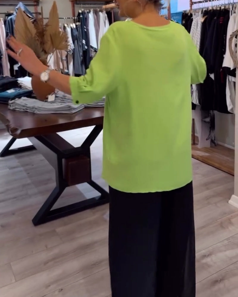 Andrea's™ | T-Shirt blumenmuster kurzarm lässig