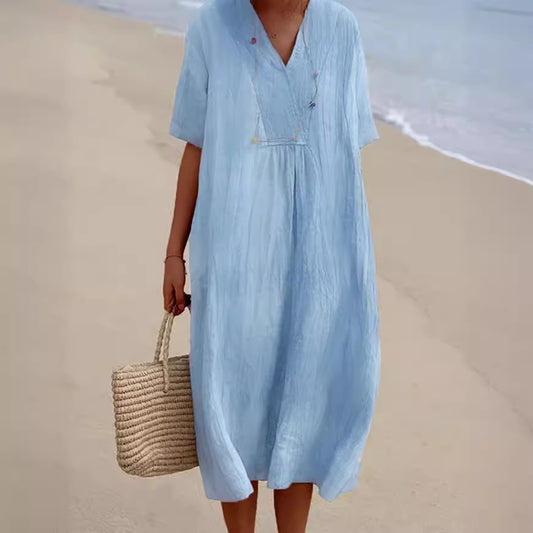 Andrea's™ | Sommerkleid aus Baumwolle mit V-Ausschnitt