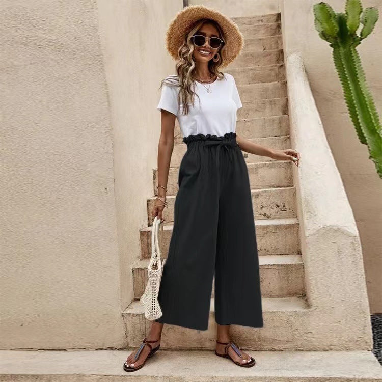Pinterest-inspirierte Leinenhose von Andrea Serena mit weitem Bein
