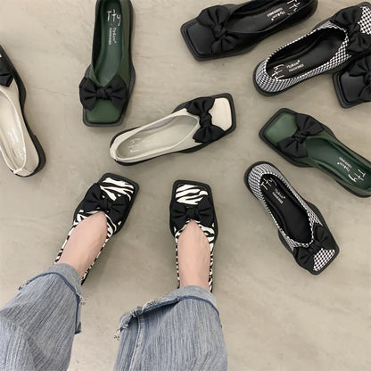 Andrea's™ | Flache Ballerinas mit Schleife im französischen Stil