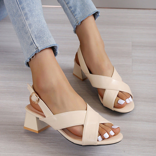 Chic Block Heel Sandals Andrea Serena Ankle Strap