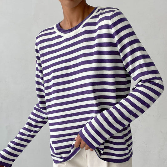 Andrea's™ | Gestreiftes Strickshirt mit Rundhalsausschnitt