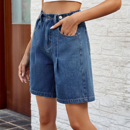 Verstellbare Jeansshorts mit Bund von Andrea Serena für Damen