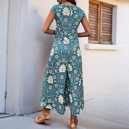 Geblümter Jumpsuit mit weitem Bein von Andrea Serena