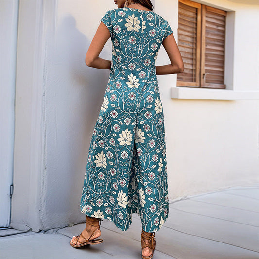 Geblümter Jumpsuit mit weitem Bein von Andrea Serena