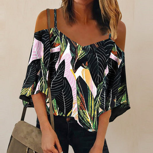 Elegante bedruckte Chiffonbluse von Andrea Serena