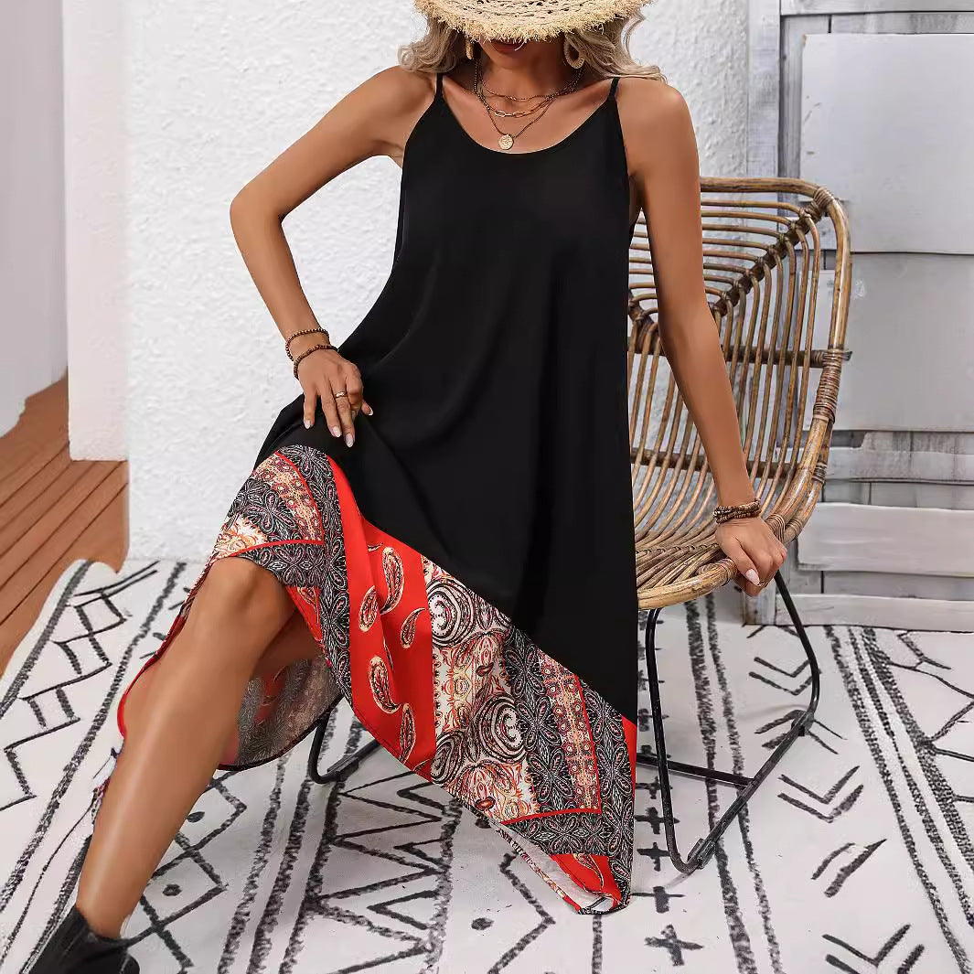 Schickes bedrucktes Trägerkleid von Andrea Serena