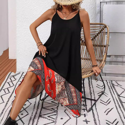 Schickes bedrucktes Trägerkleid von Andrea Serena