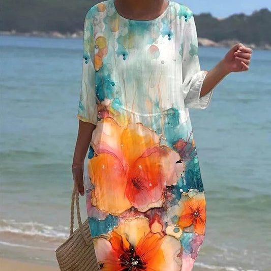 Andrea's™ | Bequemes geblümtes Sommer-Maxikleid