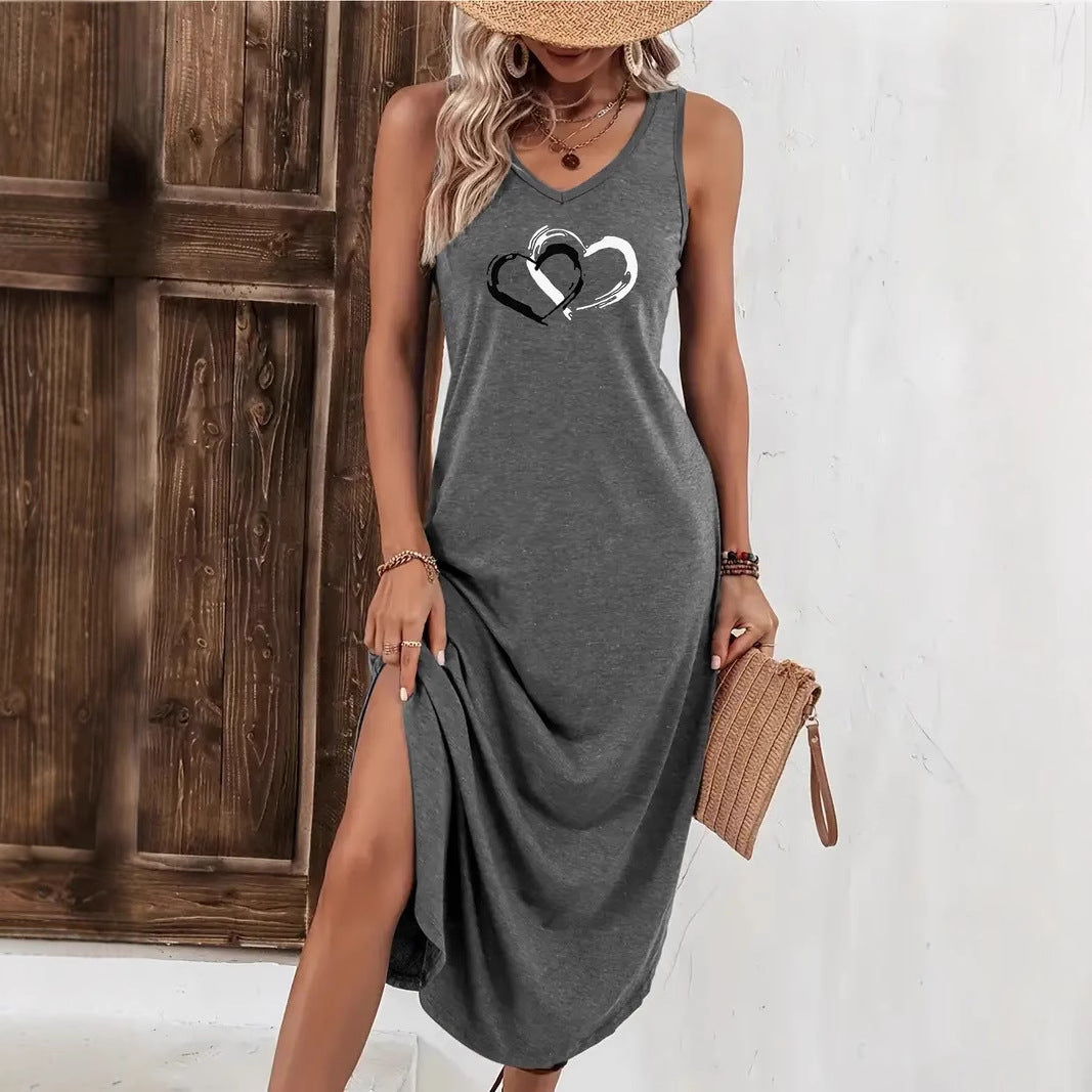 Elegantes Strickkleid mit V-Ausschnitt und Schlitz von Andrea Serena
