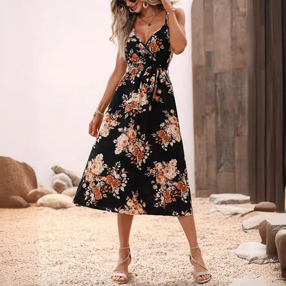 Andrea Serena Sommer-Midikleid mit Blumenmuster