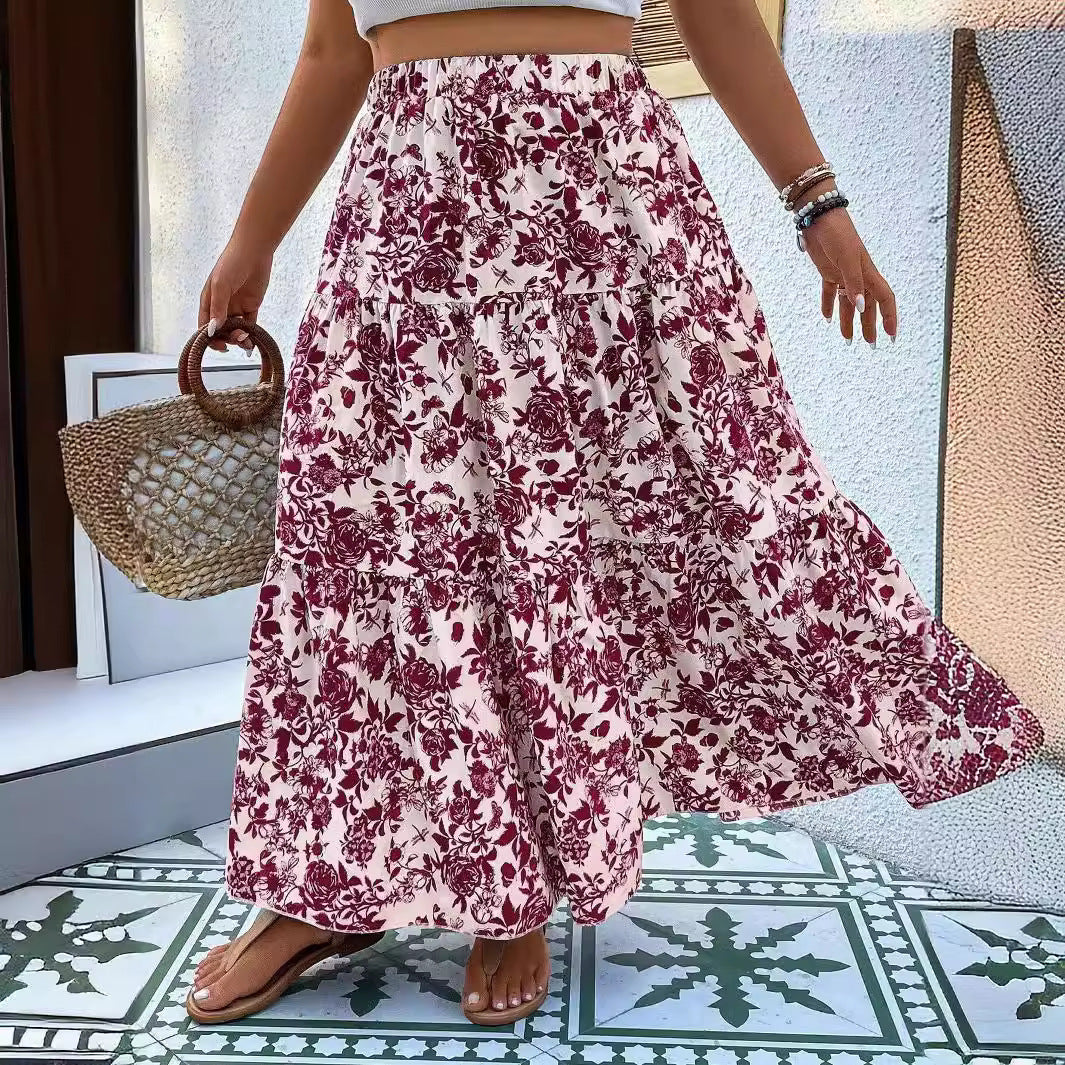 Andrea Serena Maxirock in Übergröße mit Blumenmuster