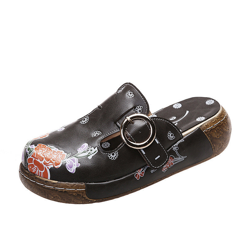 Boho Floral Andrea Serena Plateau-Clogs Sandalen