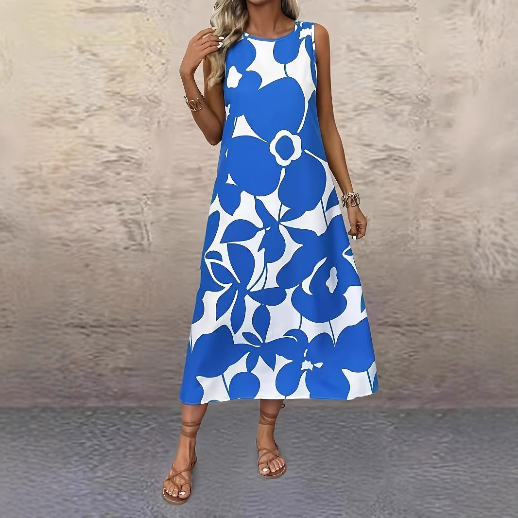 Ärmelloses Sommerkleid von Andrea Serena mit auffälligem Blumenmuster