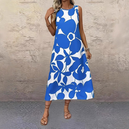 Ärmelloses Sommerkleid von Andrea Serena mit auffälligem Blumenmuster